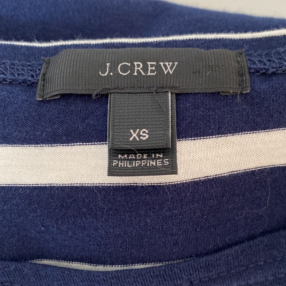 JCrew Navy Striped T with Poms!! - Picture 5 of 5